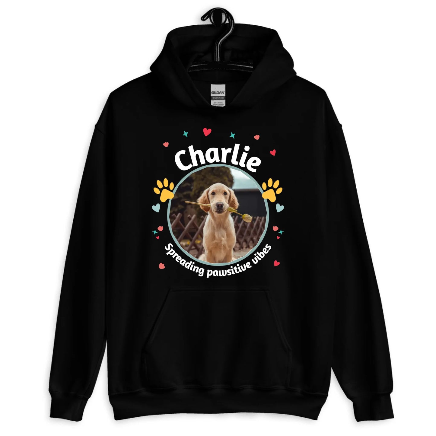 Pawsitive Vibes Personalized Unisex Hoodie