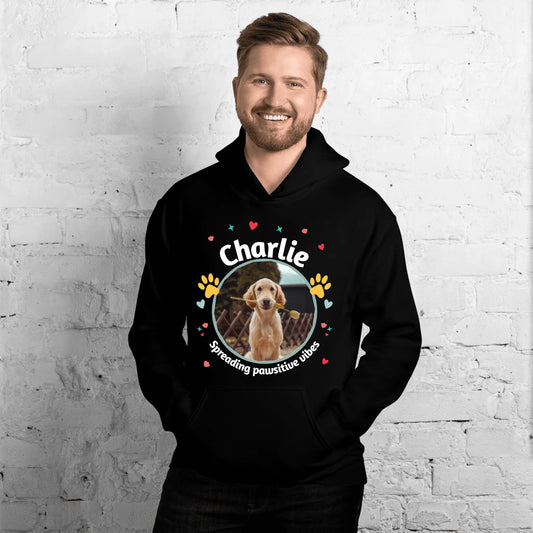 Pawsitive Vibes Personalized Unisex Hoodie